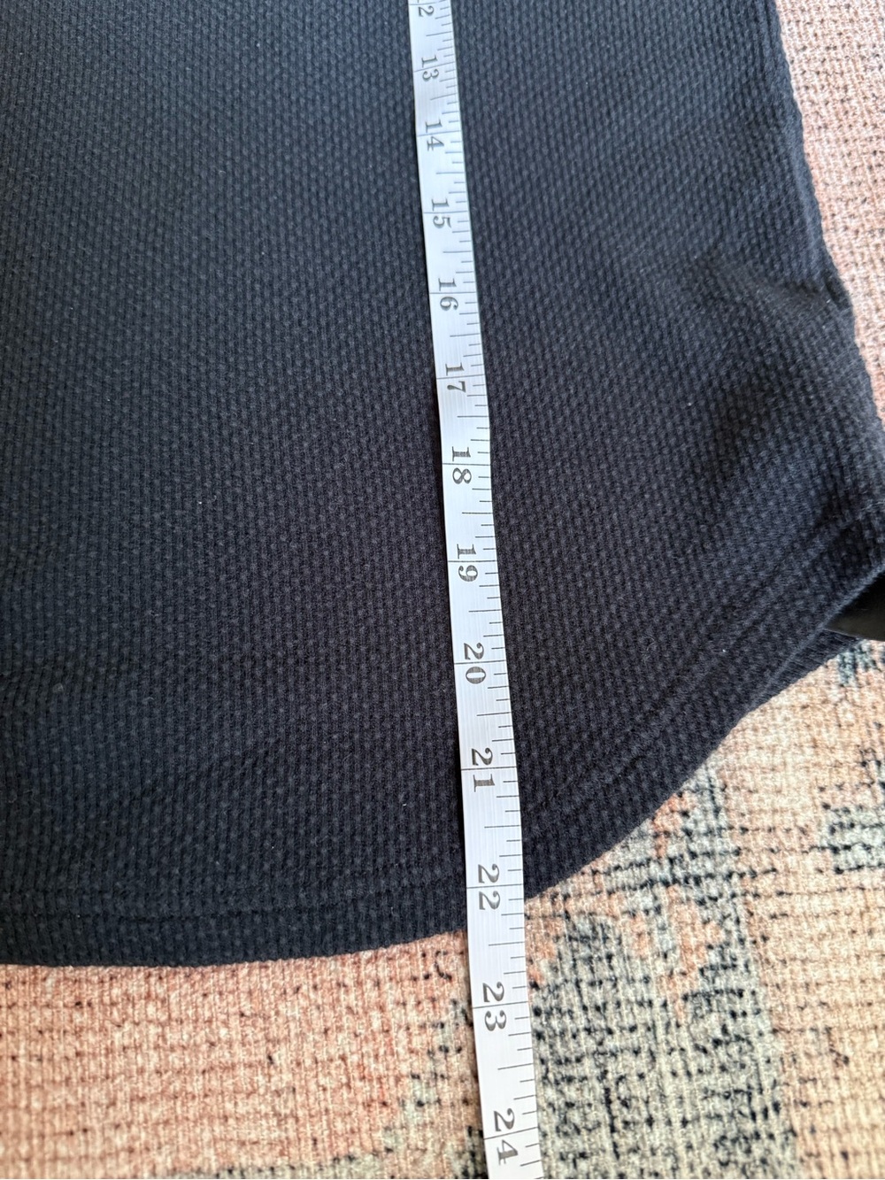 Free People Switch It Up Thermal Top S Black Waffle Hippie Crochet Warm Cozy - Picture 5 of 6